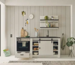 SHERWOOD Küche Kombi K Pinie Weiß/Anthrazit