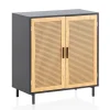 Sideboard 80 x 87 cm schwarz/braun