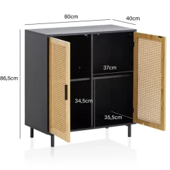 Sideboard 80 x 87 cm schwarz/braun