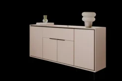 Sideboard ARONA 175 x 90 cm sandfarben/schwarz
