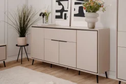 Sideboard ARONA 175 x 90 cm sandfarben/schwarz