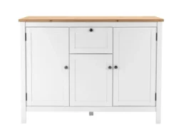 Sideboard BERGEN 120 x 90 cm weiß/Artisan Oak-Dekor