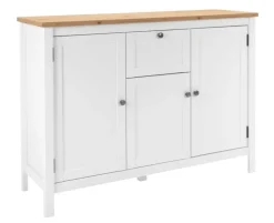 Sideboard BERGEN 120 x 90 cm weiß/Artisan Oak-Dekor