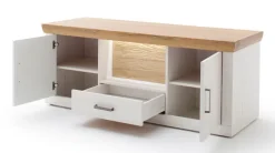 Sideboard CALVA 154 x 50 x 62 cm Pinie Aurelio/Grandson Oak/Weiß