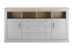 Sideboard CHAMBORD 198 x 104 x 44 cm hellgrau/braun