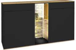 Sideboard COMO 159 x 90 cm Anthrazit matt Lack/Asteiche-Dekor