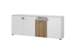 Sideboard HUDSON 200 x 80 cm weiß/braun