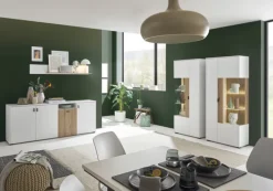 Sideboard HUDSON 200 x 80 cm weiß/braun