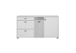 Sideboard HUDSON 150 x 80 cm weiß/weiß-schwarz