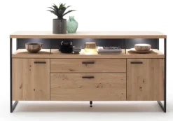 Sideboard LANTANA Balkeneiche Bianco /anthrazit