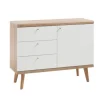 Sideboard LENA_MERLE 107 cm Eiche Riviera NB/ weiß matt