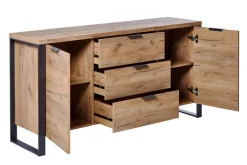 Sideboard LOOP 150 x 76 cm Kerneiche-Dekor/anthrazit