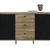 Sideboard Lou 89 x 154 x 41 cm Nox Oak Nachbildung Braun/Schwarz