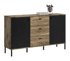 Sideboard Lou 89 x 154 x 41 cm Nox Oak Nachbildung Braun/Schwarz