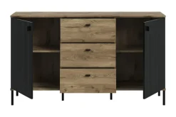 Sideboard Lou 89 x 154 x 41 cm Nox Oak Nachbildung Braun/Schwarz