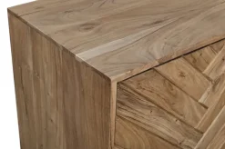 Sideboard LUANDA 160 x 80 cm Akazie massiv natur/schwarz