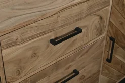 Sideboard LUANDA 160 x 80 cm Akazie massiv natur/schwarz