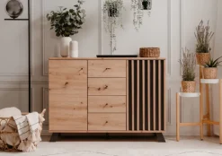 Sideboard MEDAN 118 x 85 cm Artisan Oak / anthrazit