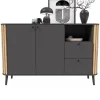 Sideboard PURE 138 x 88 cm grau-Dekor/Eiche-Dekor