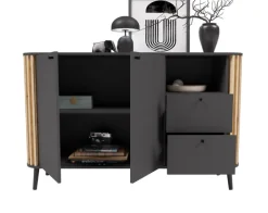 Sideboard PURE 138 x 88 cm grau-Dekor/Eiche-Dekor