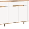 Sideboard SCANDI 185x95x40 cm Weiß Braun Nox Oak Nachbildung