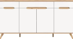 Sideboard SCANDI 185x95x40 cm Weiß Braun Nox Oak Nachbildung