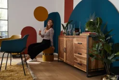 Sideboard TOM 150 x 80 cm Akazie massiv/anthrazit