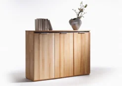 Sideboard VICENZA 120 x 89 x 39 cm Kernbuche massiv/Absetzung Anthrazit gebeizt