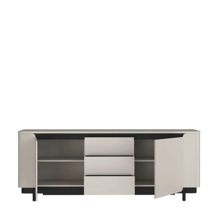 Sideboard VODOL 205x78 cm Sand/Schwarz