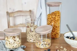 SIMAX Vorratsglas mit Holzdeckel 900 ml Sicherheitsglas transparent