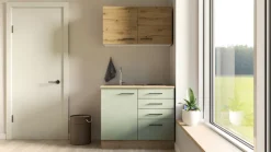 Singleküche CARA Touch Schilfgrün/Artisan Eiche ca. 100 cm