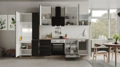 Singleküche MARY Touch Schwarz/Endgrain Oak ca.310x234x60 cm