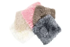 Sitzkissen Schaffell 34 x 34 cm weiß