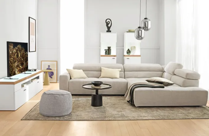 Sitzsack-Hocker KAYLA 41 x 60 cm hellgrau