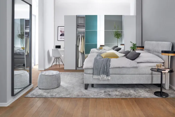 Sitzsack-Hocker KAYLA 41 x 60 cm hellgrau