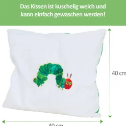 Smithy Kissenhülle RAUPE NIMMERSATT 40 x 40 cm weiß