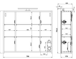 Spiegelschrank CORUS 76 x 71 cm Graphit