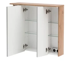 Spiegelschrank NORA 80,5 x 72,3 cm Eiche Landhaus