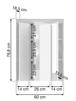 Spiegelschrank SCOUT 60 x 79 cm grau
