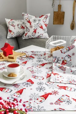 SPRÜGEL Tischband GNOMOS SNOWFLAKE 50 x 150 cm rot/grau