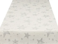 SPRÜGEL Tischläufer GLAMOUR STAR SILVER 40x90 cm Weiß,Silberfarbig