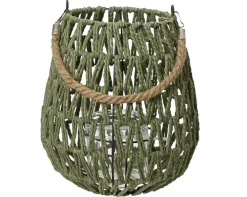 Standlaterne 22 cm Jute grün