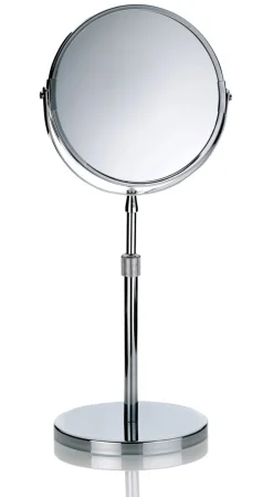 Standspiegel rund SILVANA 38 cm Rahmen silberfarbig