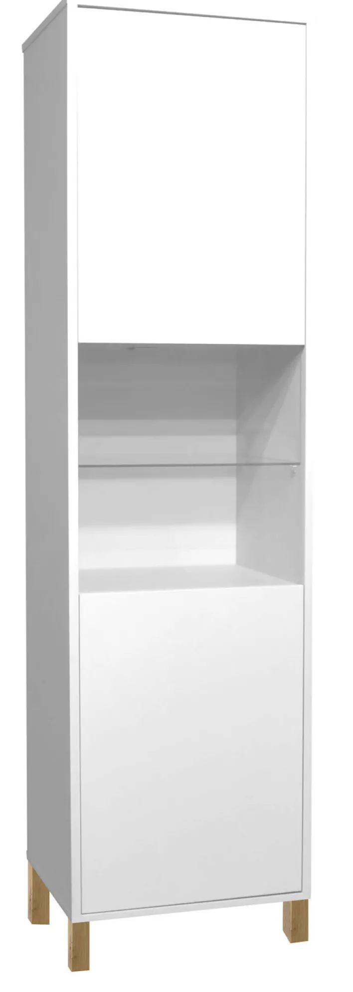 Standvitrine LINDOS 51 x 192 cm weiß