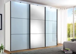 STAUD Kleiderschrank INCLUDO 249 x 222 x 68 cm Nachbildung/Glas grau/weiß