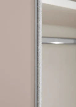 STAUD Kleiderschrank SINFONIE PLUS VIII 280 cm Alpinweiß/ Alpinweißglas/ Spiegel mittig