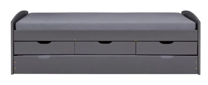 Stauraum-/Funktionsbett ANDRE 90 x 200 cm grau