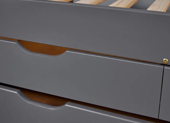 Stauraum-/Funktionsbett ANDRE 90 x 200 cm grau