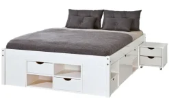 Stauraum-/Funktionsbett LAURO 140 x 190 cm weiß