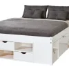 Stauraum-/Funktionsbett LAURO 180 x 200 cm weiß
